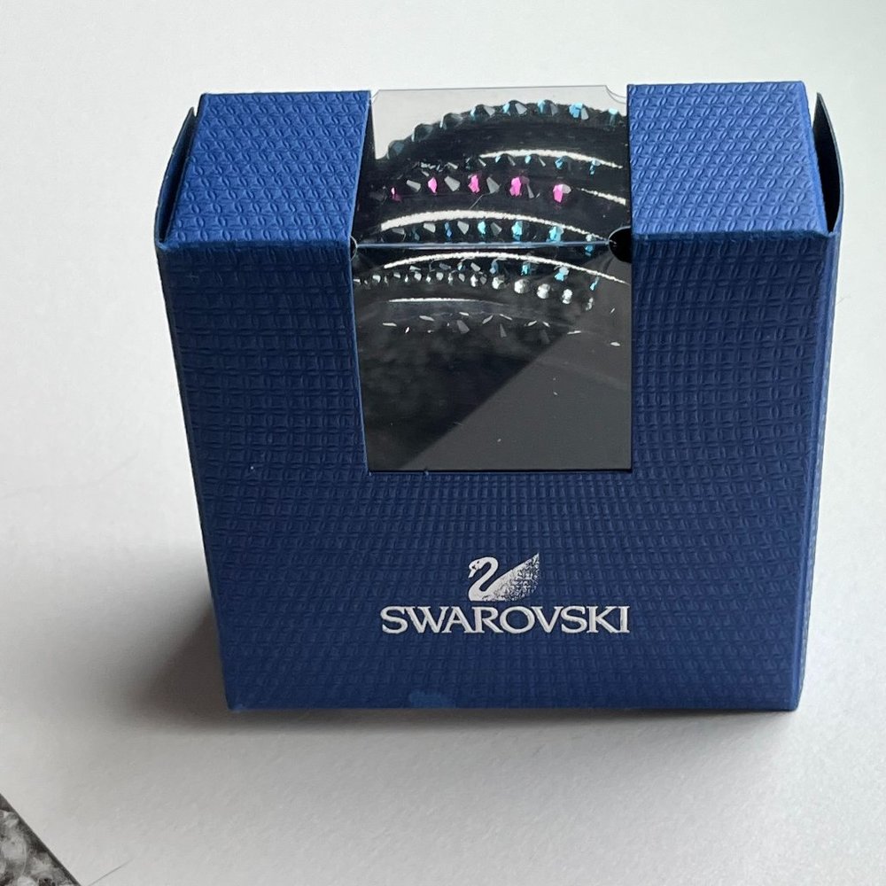 NEW: Swarovski Leather Look Crystal Bracelet Black, Blue, Rose 36 CM